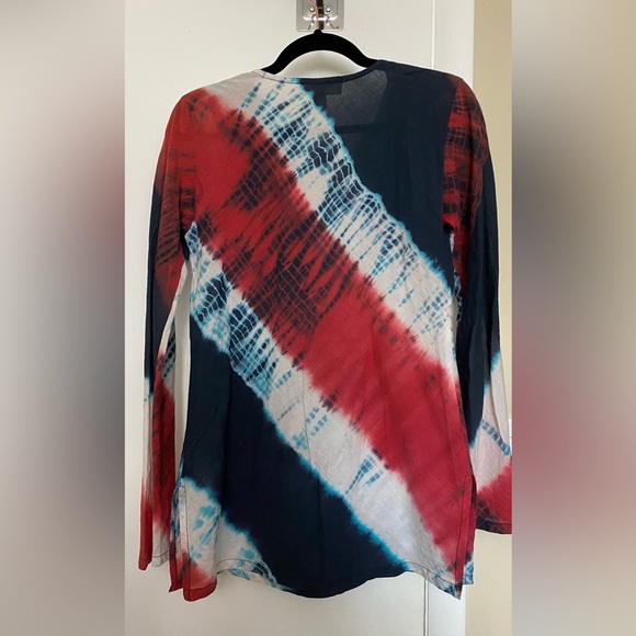 Michael Michael Kors Red, White, Navy Tie Dye Tunic Size XS - Picture 7 of 8